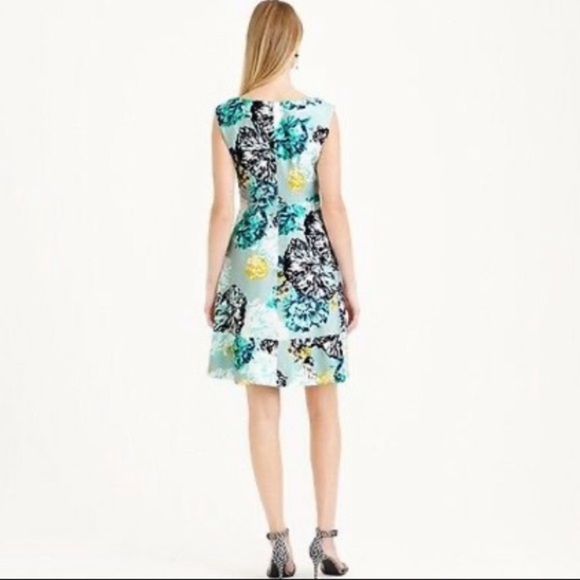 🧚🏽J CREW🧚🏽AQUATIC BLOOMS FLORAL SILK DRESS🧚🏽 - Picture 2 of 11